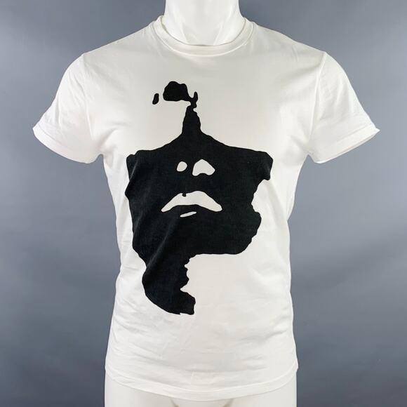 M Siouxsie and the Banshees White Black Print Cotton Slim Fit Crew Neck T-shirt - Picture 1 of 10